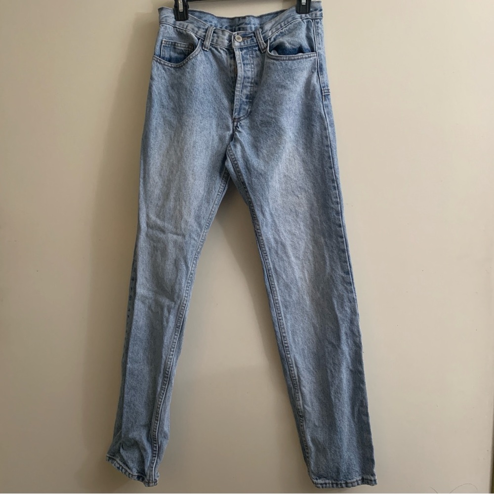 John Galt denim light‎ wash size small boyfriend jeans rise 9 inseam 31 waist 28